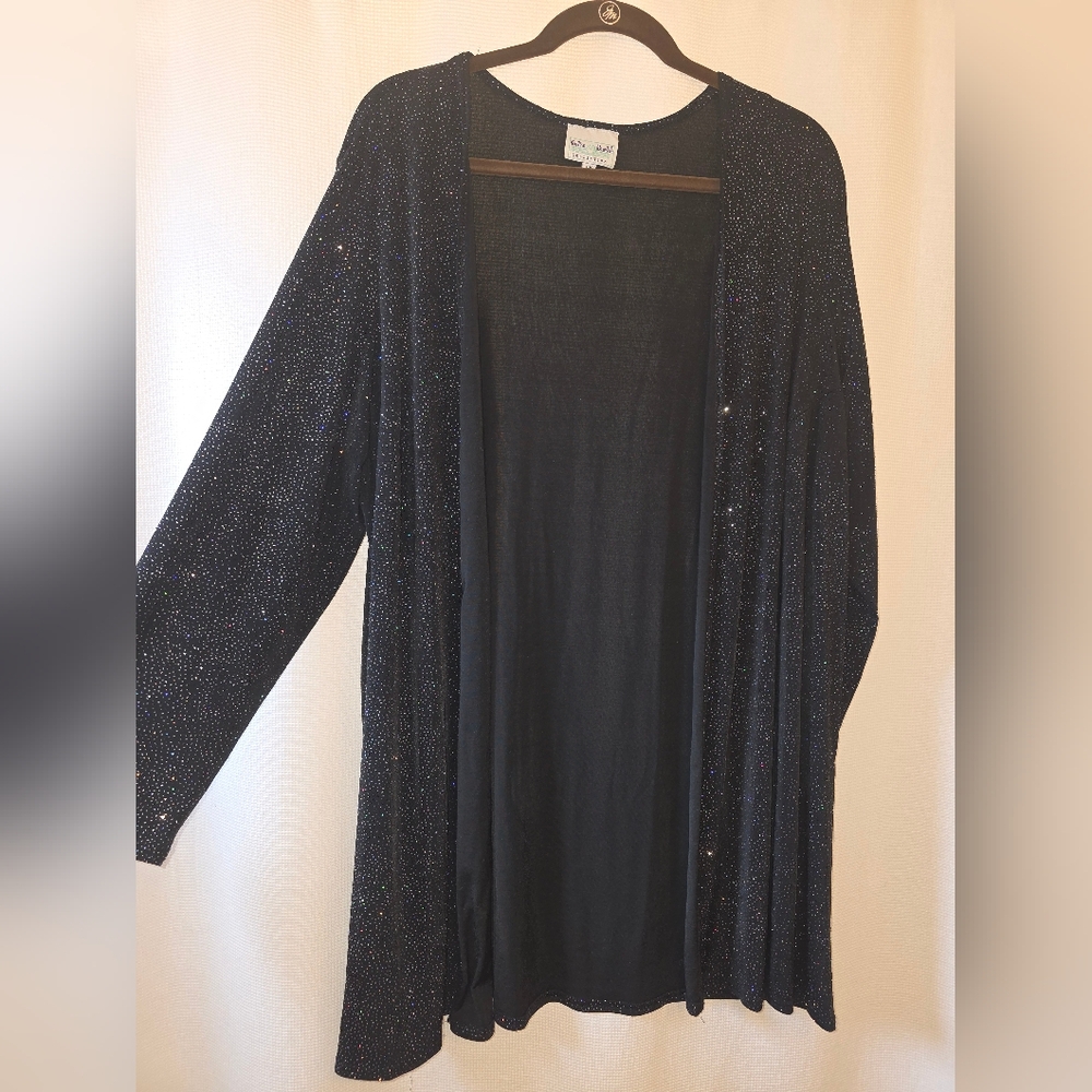 Delta Burke Black Sparkle Cardigan